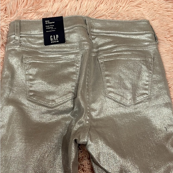 NWT GAP Shiny Silver High-Rise stretch pants Size 10 - Picture 6 of 10